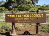 [Photo of Waimea Canyon Lookout sign]